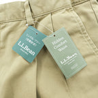 L.L.Bean Hidden Comfort Waist Double Pleated Khaki Chino Pants W37 L29 New with Tags