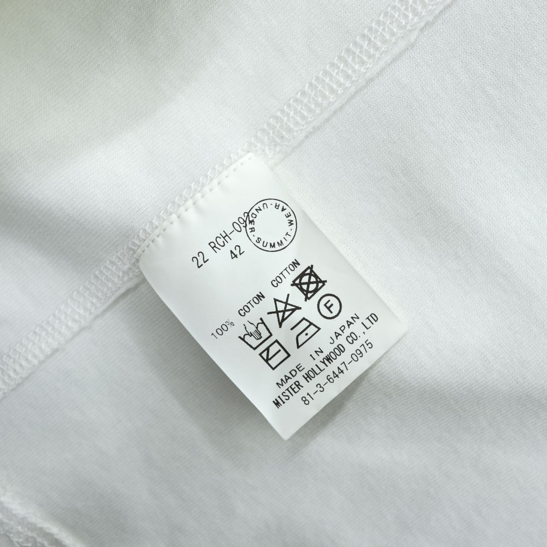 N.HOOLYWOOD 日本製 ドライタッチ 天竺 5分袖 Tシャツ XL ホワイト UNDER SUMMIT WEAR 22 RCH-092
