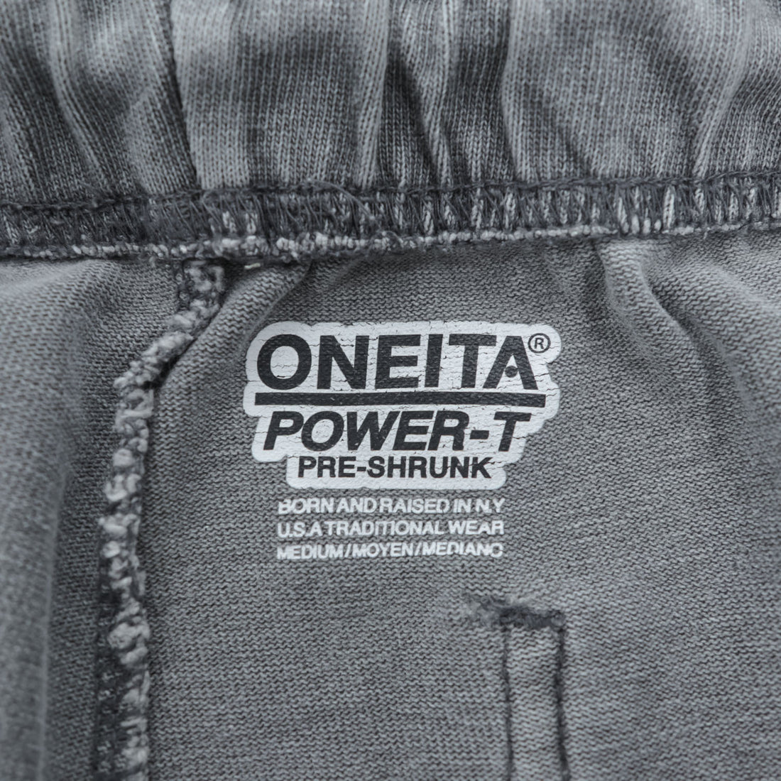 ONEITA ピグメント加工 スウェットショーツ POWER-T ショートパンツ ハーフパンツ M グレー ヴィンテージ加工 ヘビーウェイト