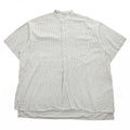 HINSON Quality Garments Band Collar Striped Short Sleeve Pullover Shirt Size M