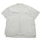 HINSON Quality Garments Band Collar Striped Short Sleeve Pullover Shirt Size M
