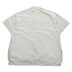HINSON Quality Garments Band Collar Striped Short Sleeve Pullover Shirt Size M