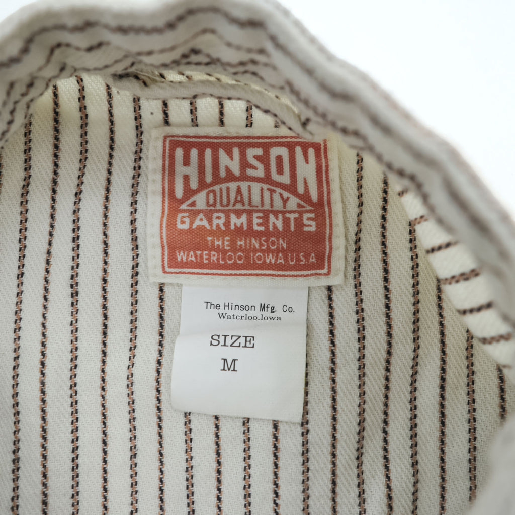 HINSON Quality Garments Band Collar Striped Short Sleeve Pullover Shirt Size M