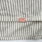HINSON Quality Garments Band Collar Striped Short Sleeve Pullover Shirt Size M
