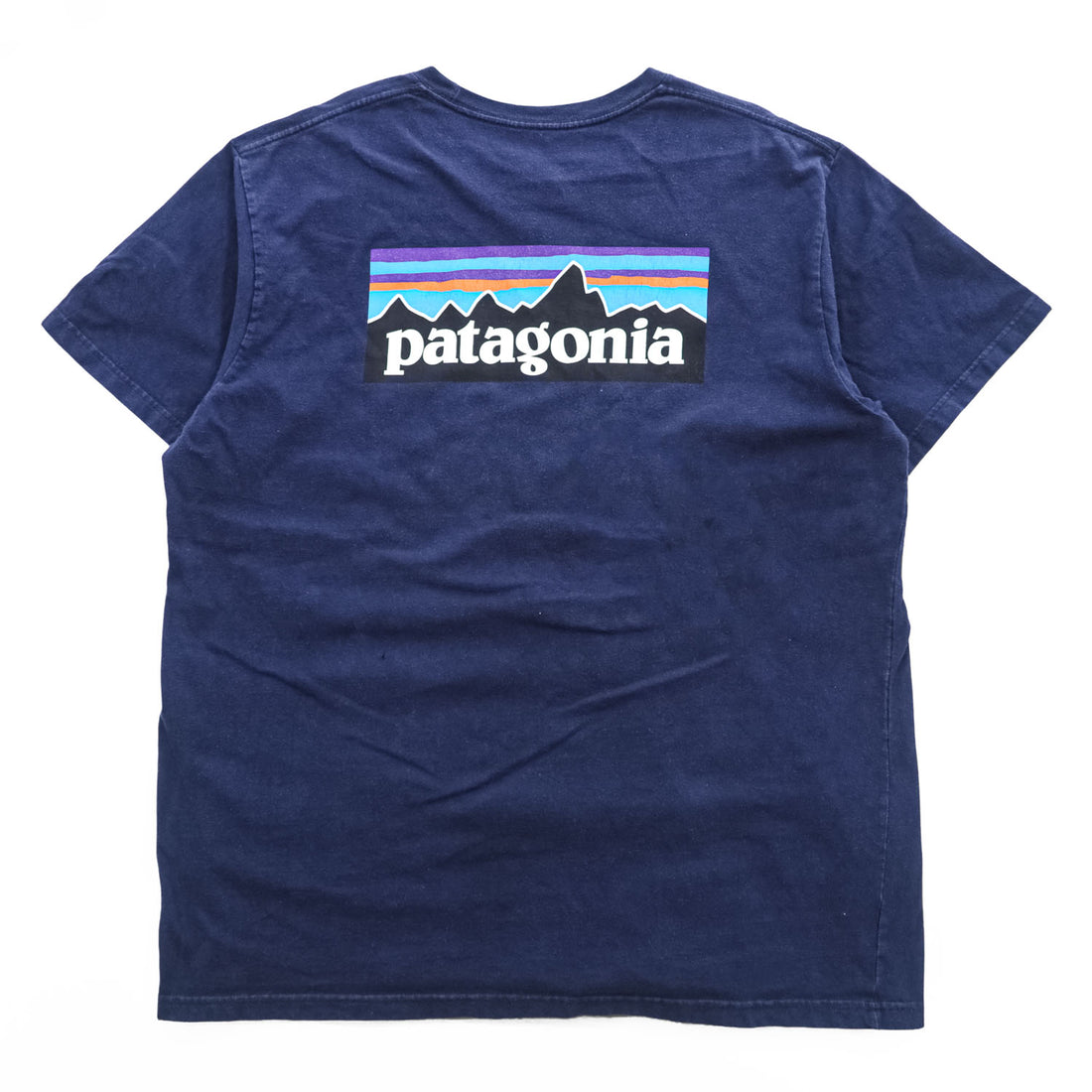Patagonia P-6 Logo Organic Cotton Short Sleeve T-Shirt Navy XL