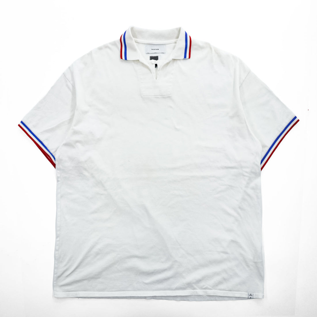 FACETASM RB-TEE-U01 Tricolor Rib Short Sleeve Polo Shirt White Size 00 Made in Japan