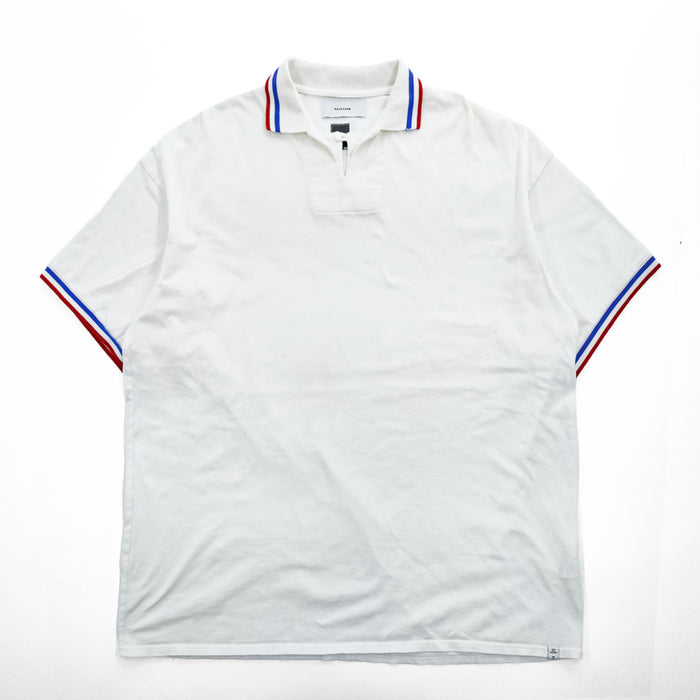 FACETASM 日本製 ラインリブポロシャツ 半袖 Tシャツ FREE ホワイト ビッグサイズ ワイド FOOTBALL BIG TEE RB-TEE-U01