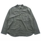CLANE HOMME Rayon Linen Long Sleeve Shirt Charcoal Gray Flap Pocket Made in Japan Size 2 28108-1111