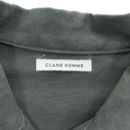 CLANE HOMME Rayon Linen Long Sleeve Shirt Charcoal Gray Flap Pocket Made in Japan Size 2 28108-1111