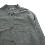 CLANE HOMME Rayon Linen Long Sleeve Shirt Charcoal Gray Flap Pocket Made in Japan Size 2 28108-1111