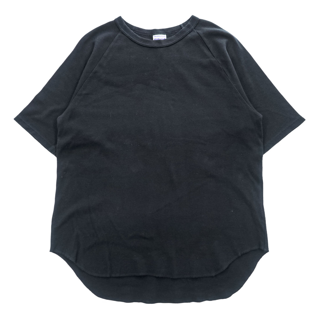 WALLA WALLA SPORT 日本製 半袖サーマル Tシャツ M ブラック 1/2 LOOSE BASEBALL TEE ラグラン ラウンドカット USA生地