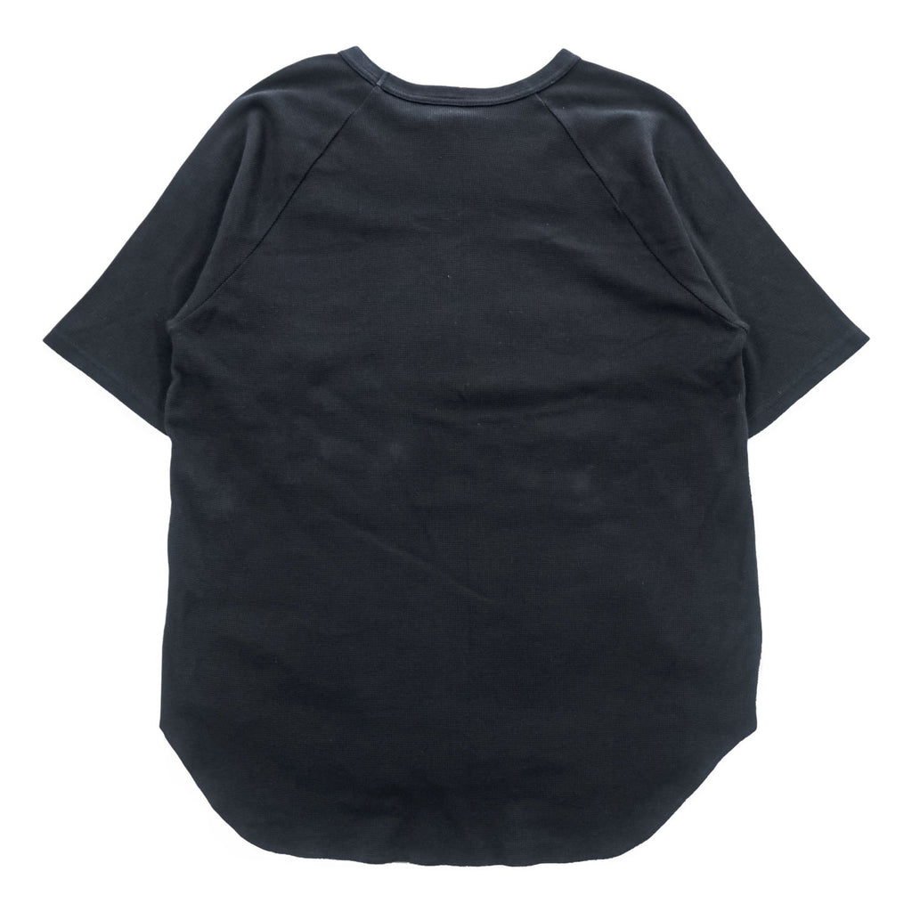 WALLA WALLA SPORT 日本製 半袖サーマル Tシャツ M ブラック 1/2 LOOSE BASEBALL TEE ラグラン ラウンドカット USA生地