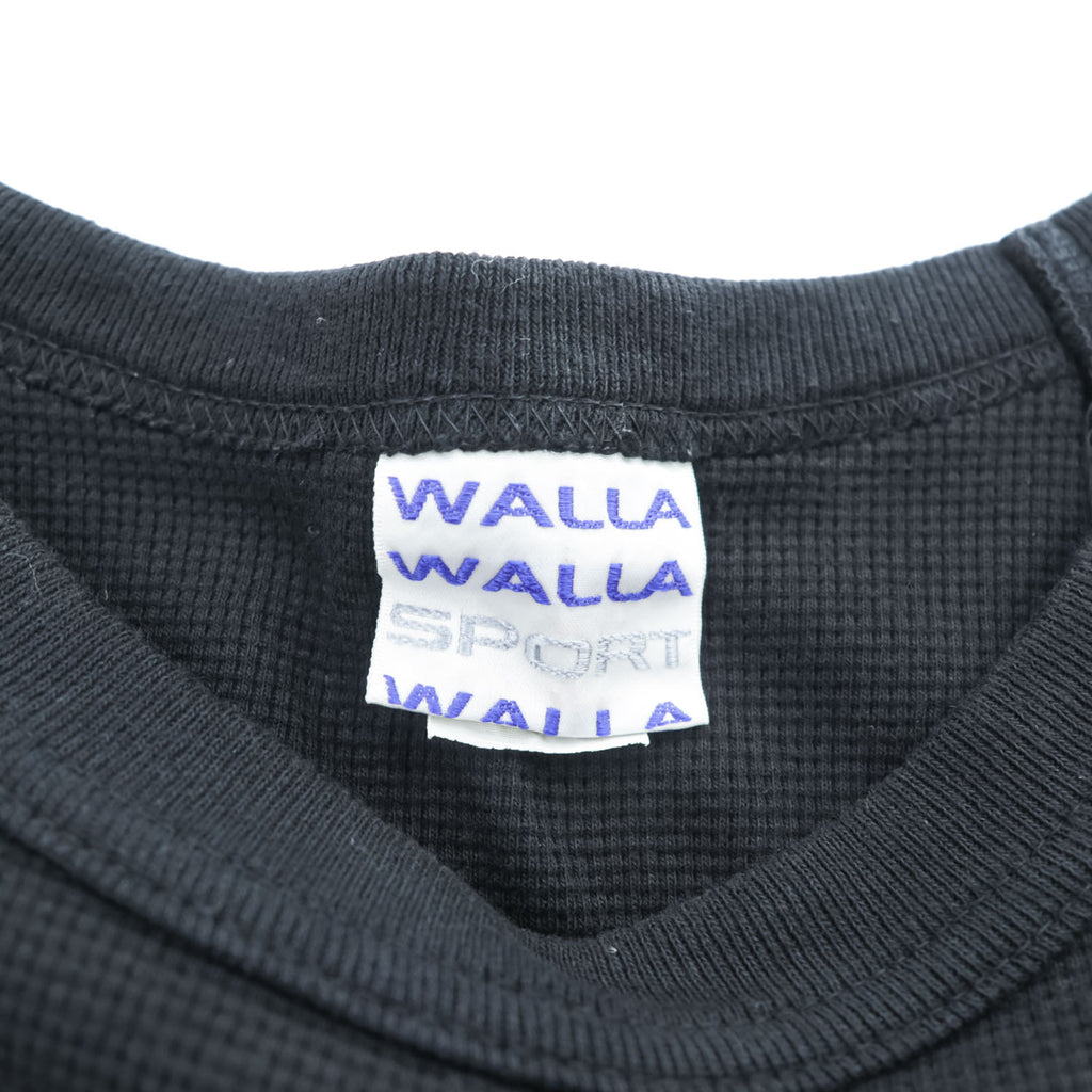 WALLA WALLA SPORT 日本製 半袖サーマル Tシャツ M ブラック 1/2 LOOSE BASEBALL TEE ラグラン ラウンドカット USA生地