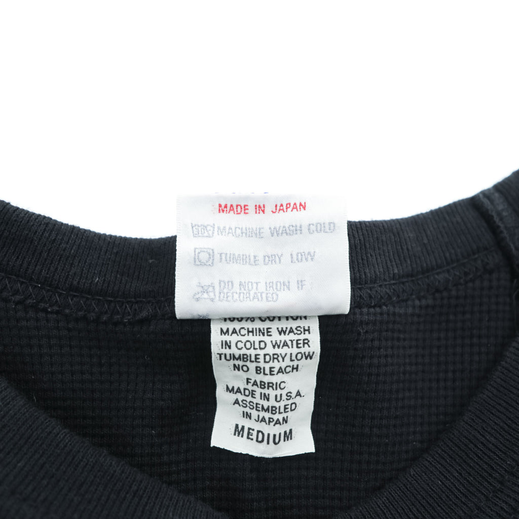WALLA WALLA SPORT 日本製 半袖サーマル Tシャツ M ブラック 1/2 LOOSE BASEBALL TEE ラグラン ラウンドカット USA生地