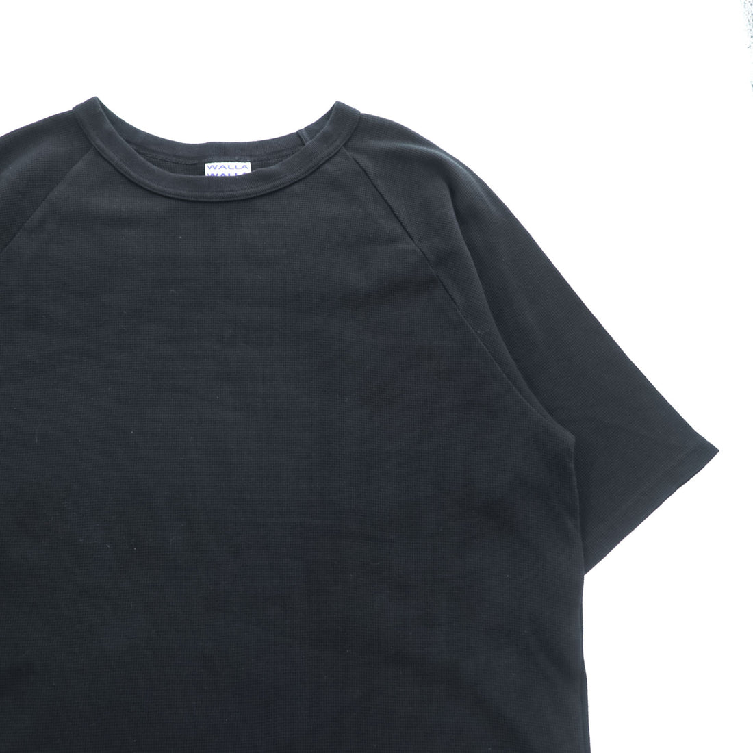 WALLA WALLA SPORT 日本製 半袖サーマル Tシャツ M ブラック 1/2 LOOSE BASEBALL TEE ラグラン ラウンドカット USA生地