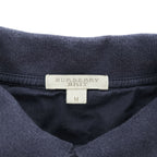 BURBERRY BRIT Embroidered Equestrian Knight Logo Striped Short Sleeve Polo Shirt Navy Gray Size M
