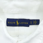Ralph Lauren 長袖 リネン ボタンダウンシャツ L ホワイト 麻 スモールポニー ロゴ 刺繍