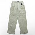 Polo Ralph Lauren 90s Vintage Chino Pants, Size L, Beige, Wide Leg, 2-Tuck Pleats, Double Cuffs, Hammond Pant, Unused.