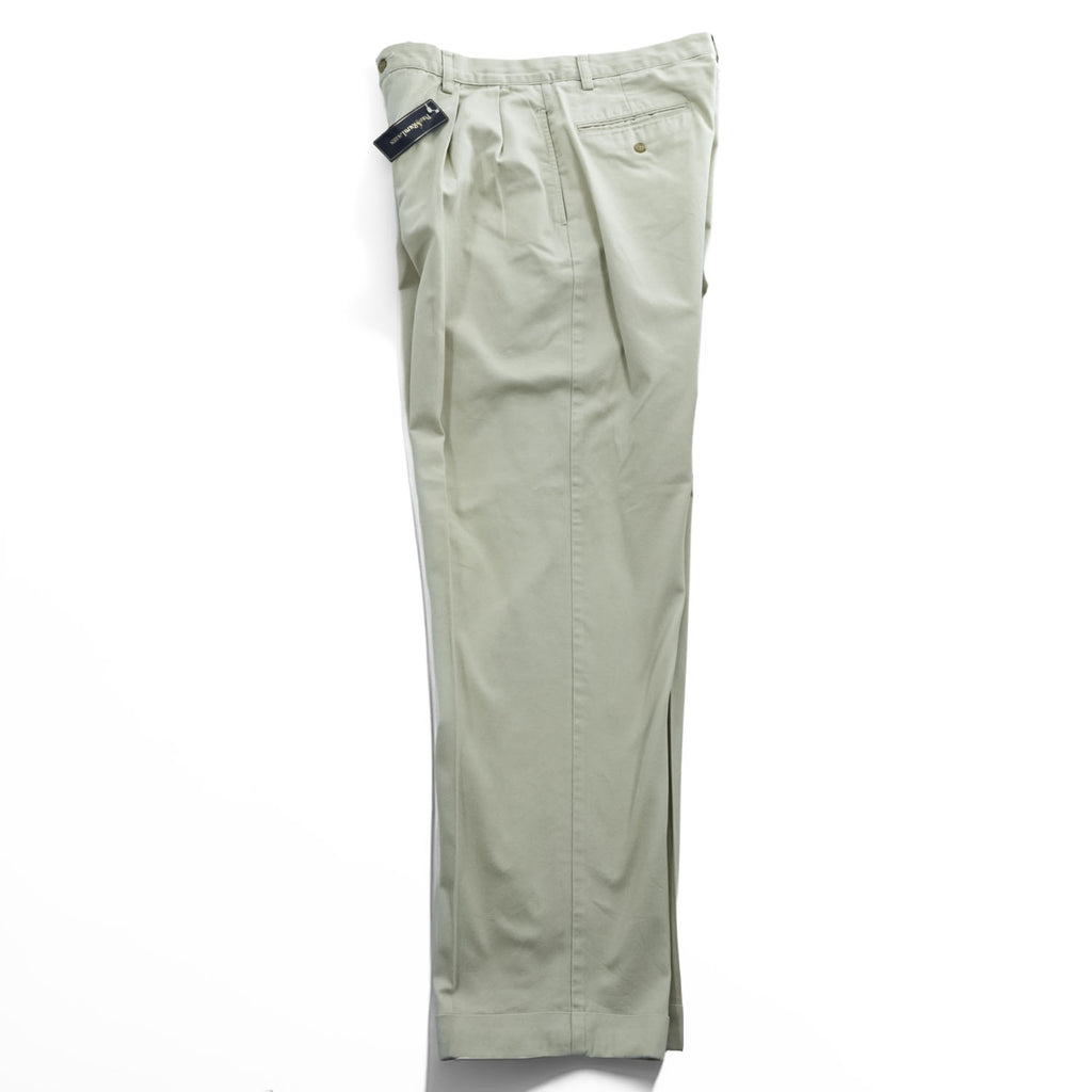 Polo Ralph Lauren 90s Vintage Chino Pants, Size L, Beige, Wide Leg, 2-Tuck Pleats, Double Cuffs, Hammond Pant, Unused.