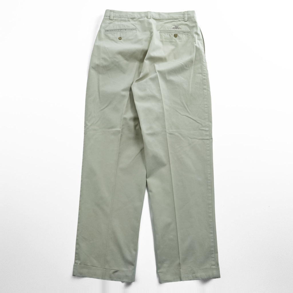 Polo Ralph Lauren 90s Vintage Chino Pants, Size L, Beige, Wide Leg, 2-Tuck Pleats, Double Cuffs, Hammond Pant, Unused.