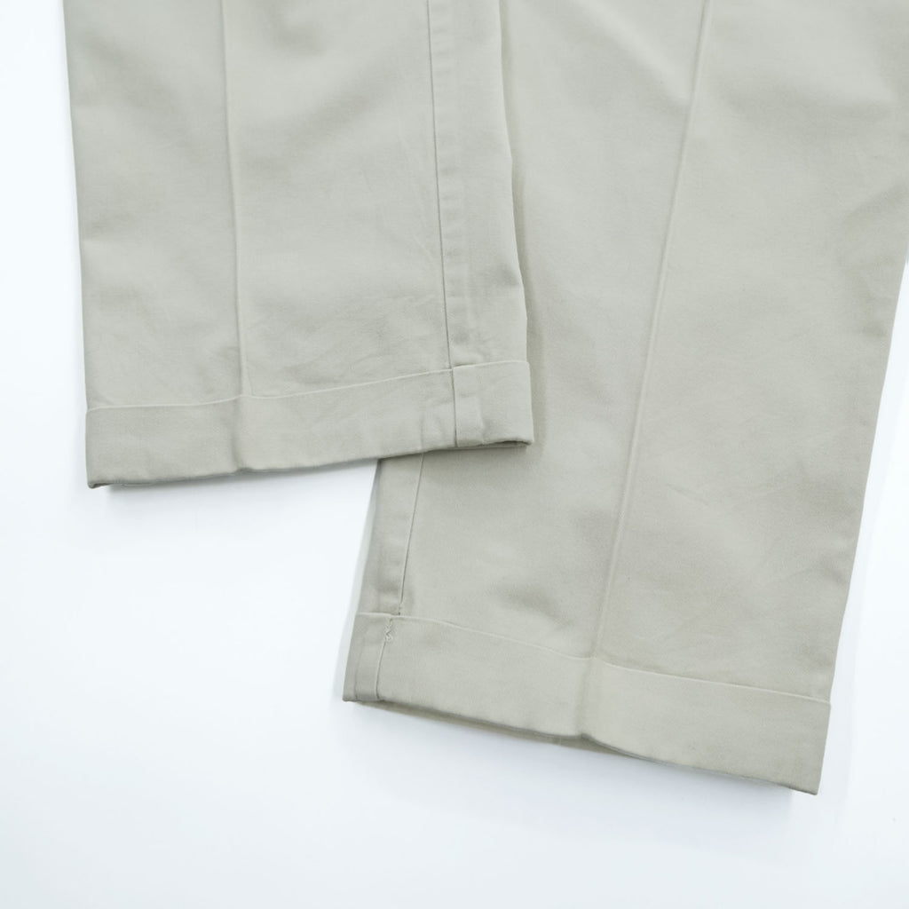 Polo Ralph Lauren 90s Vintage Chino Pants, Size L, Beige, Wide Leg, 2-Tuck Pleats, Double Cuffs, Hammond Pant, Unused.