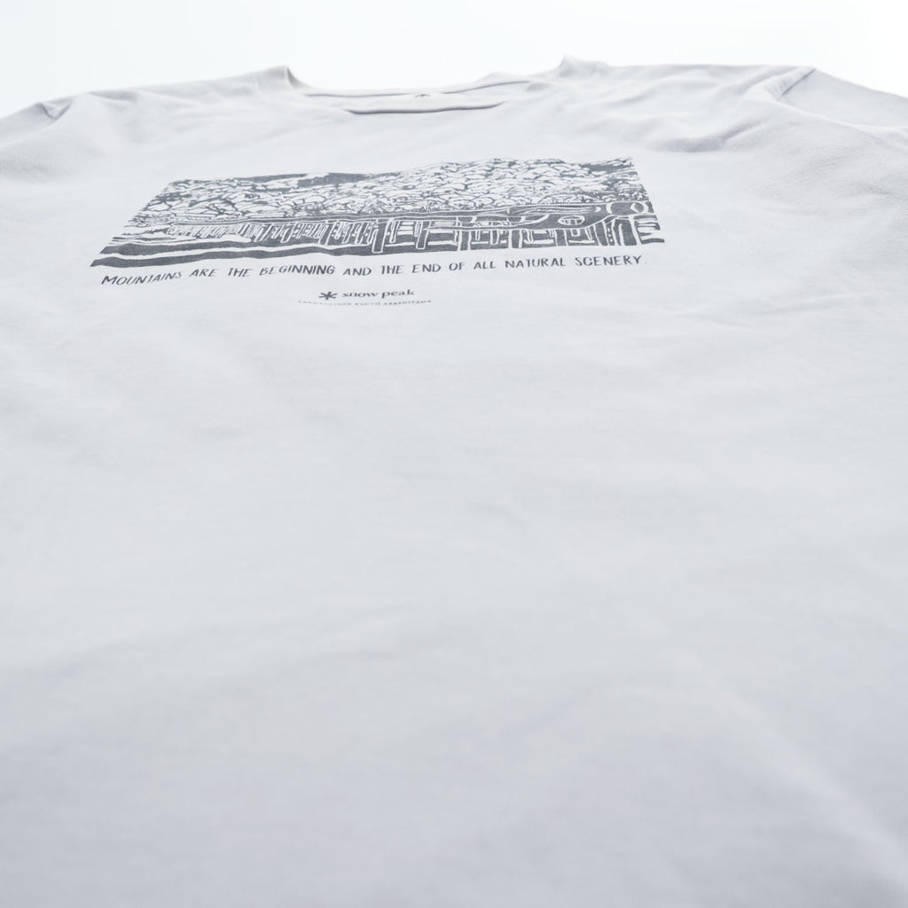 Snow Peak Land Station Kyoto Arashiyama Graphic T-Shirt TS-20SU805 Light Gray Made in Japan Size L