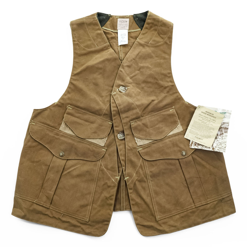 FILSON 90年代 USA製 ハンティング ベスト L ブラウン STYLE 31 ハーフムーン オイルドコットン ヴィンテージ デッドストック