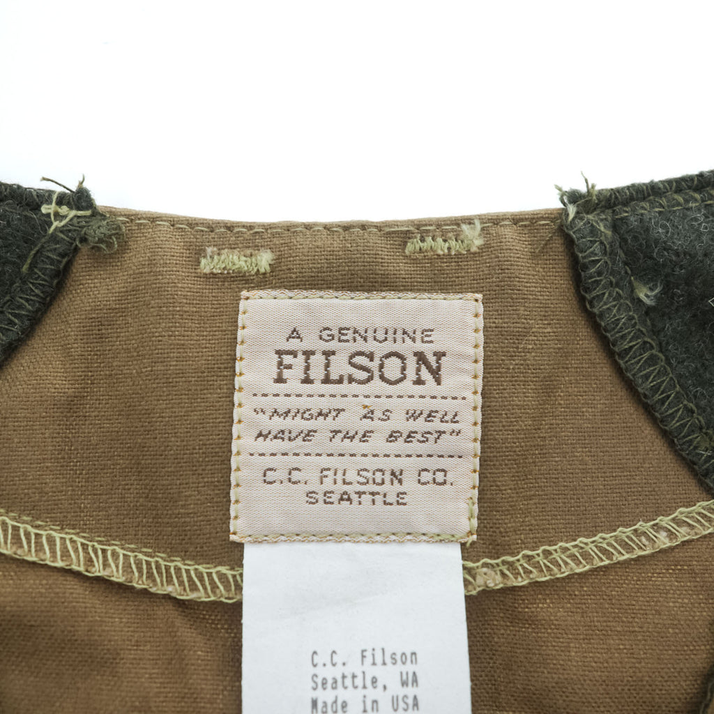 FILSON 90年代 USA製 ハンティング ベスト L ブラウン STYLE 31 ハーフムーン オイルドコットン ヴィンテージ デッドストック