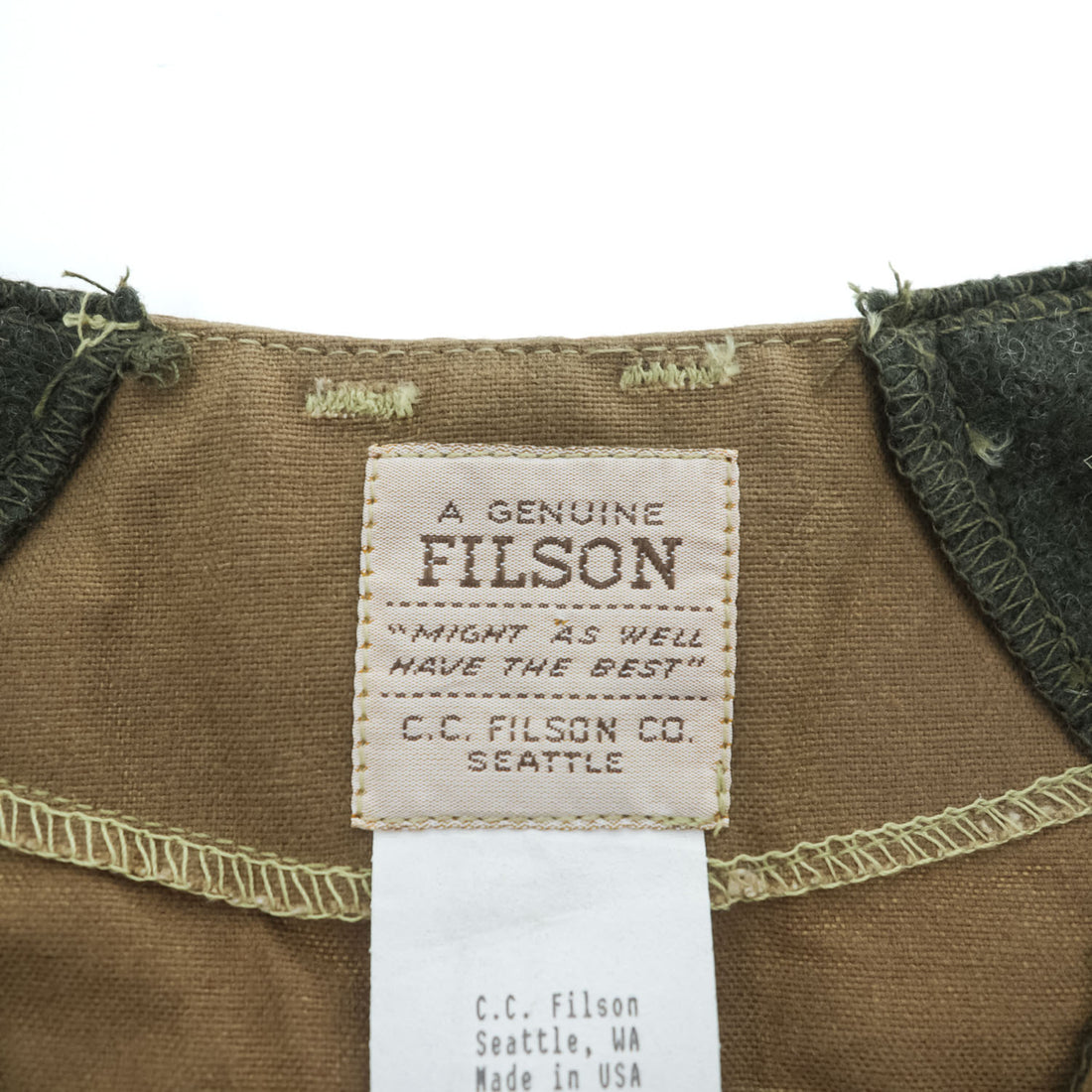 FILSON 90年代 USA製 ハンティング ベスト L ブラウン STYLE 31 ハーフムーン オイルドコットン ヴィンテージ デッドストック