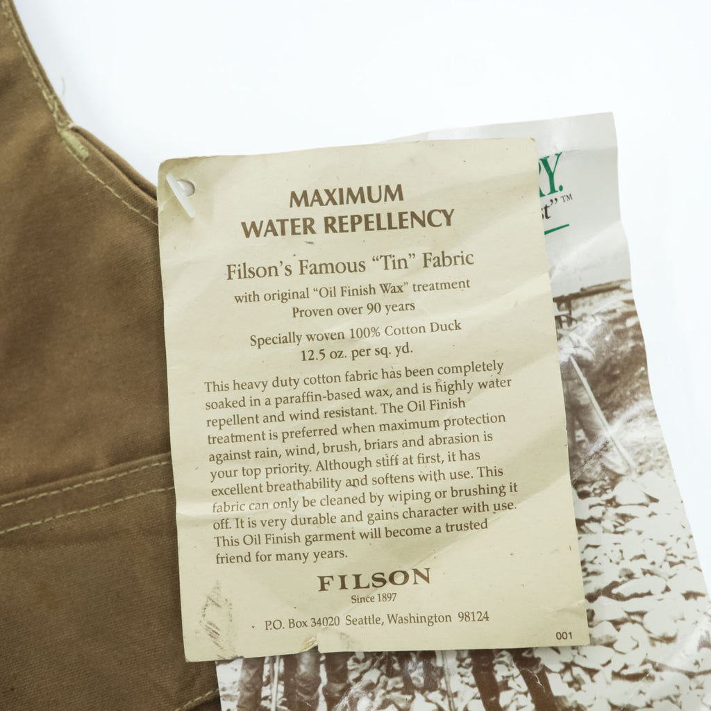 FILSON 90年代 USA製 ハンティング ベスト L ブラウン STYLE 31 ハーフムーン オイルドコットン ヴィンテージ デッドストック
