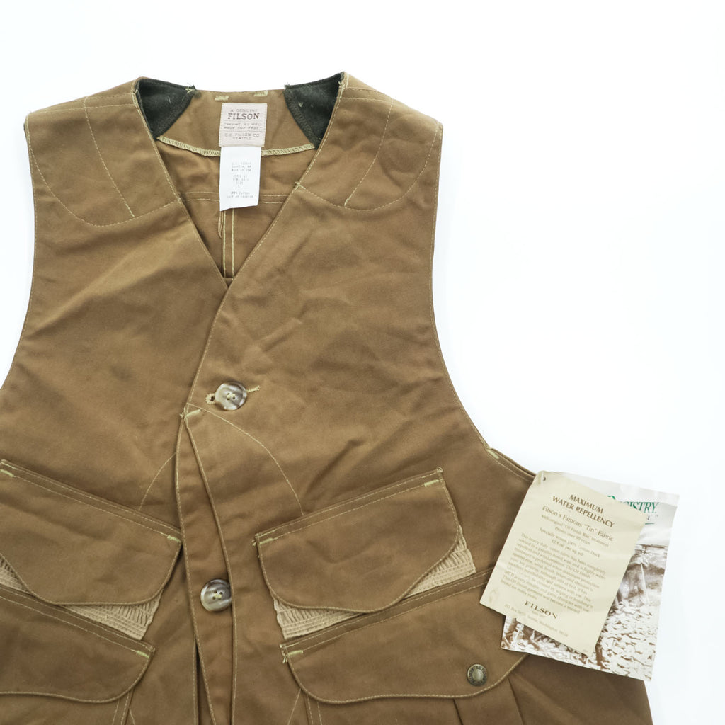 FILSON 90年代 USA製 ハンティング ベスト L ブラウン STYLE 31 ハーフムーン オイルドコットン ヴィンテージ デッドストック