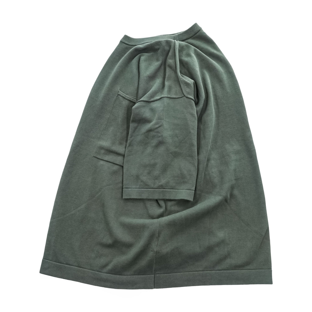 crepuscule 日本製 コットン 半袖ニット Pocket Knit S/S M カーキ グリーン 胸ポケット 1701-010
