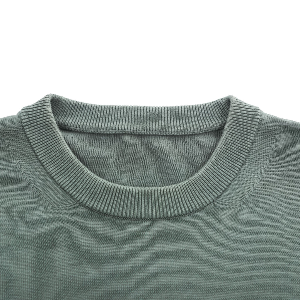 crepuscule 日本製 コットン 半袖ニット Pocket Knit S/S M カーキ グリーン 胸ポケット 1701-010