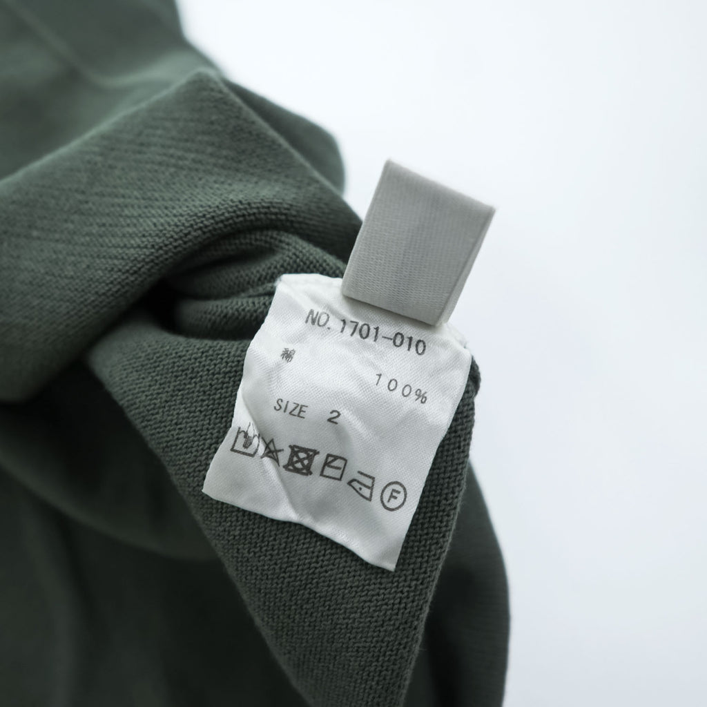 crepuscule 日本製 コットン 半袖ニット Pocket Knit S/S M カーキ グリーン 胸ポケット 1701-010