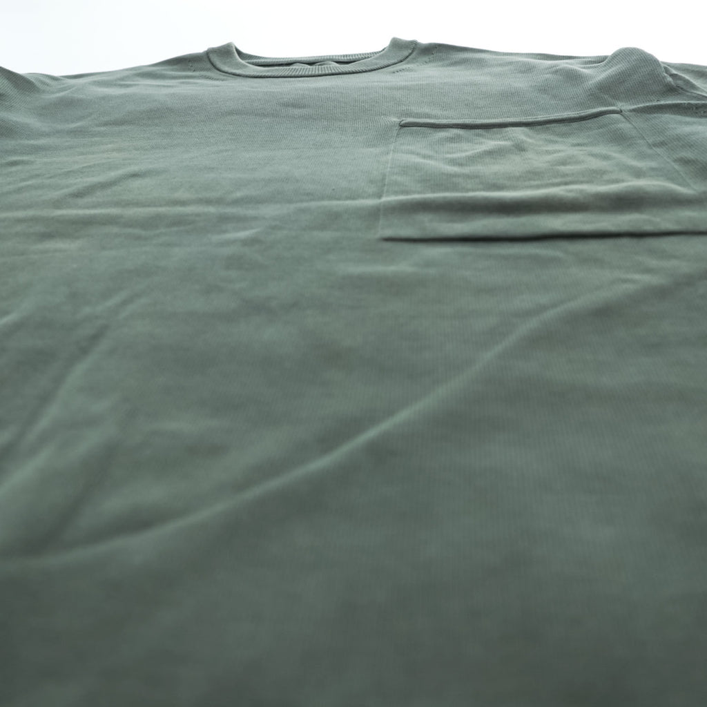 crepuscule 日本製 コットン 半袖ニット Pocket Knit S/S M カーキ グリーン 胸ポケット 1701-010