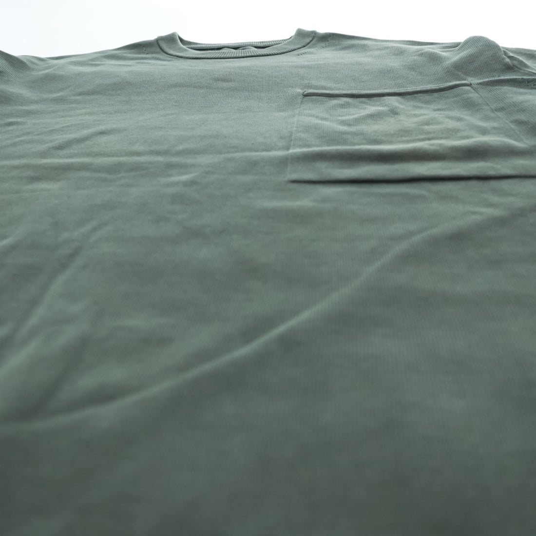 crepuscule 日本製 コットン 半袖ニット Pocket Knit S/S M カーキ グリーン 胸ポケット 1701-010