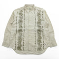 Tommy Bahama リネン100% 長袖シャツ XL ベージュ 麻 ボタニカル柄 RELAX