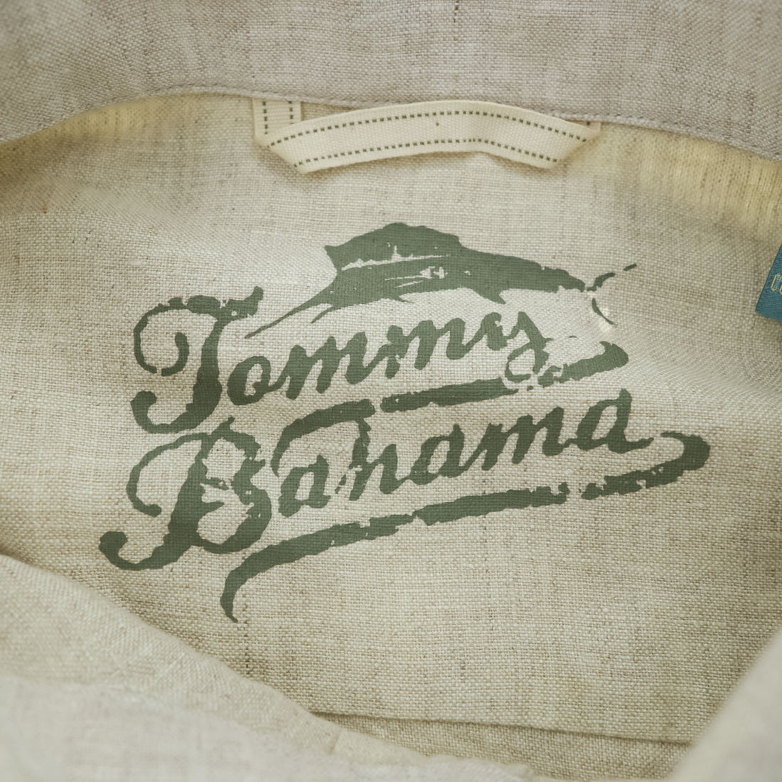 Tommy Bahama リネン100% 長袖シャツ XL ベージュ 麻 ボタニカル柄 RELAX