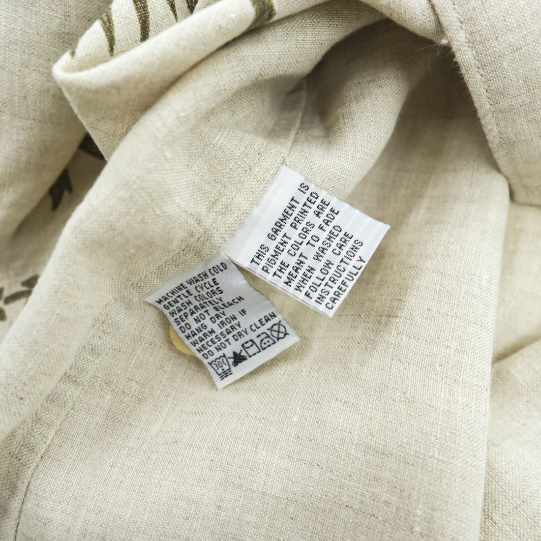 Tommy Bahama リネン100% 長袖シャツ XL ベージュ 麻 ボタニカル柄 RELAX