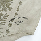 Tommy Bahama リネン100% 長袖シャツ XL ベージュ 麻 ボタニカル柄 RELAX