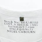 Nigel Cabourn ポケット Tシャツ M ホワイト ラグランスリーブ ボタン付き胸ポケット 55-U-8110
