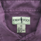 ROBERT STOCK 90年代 ヴィンテージ シルク100% 長袖シャツ M パープル ダブルポケット