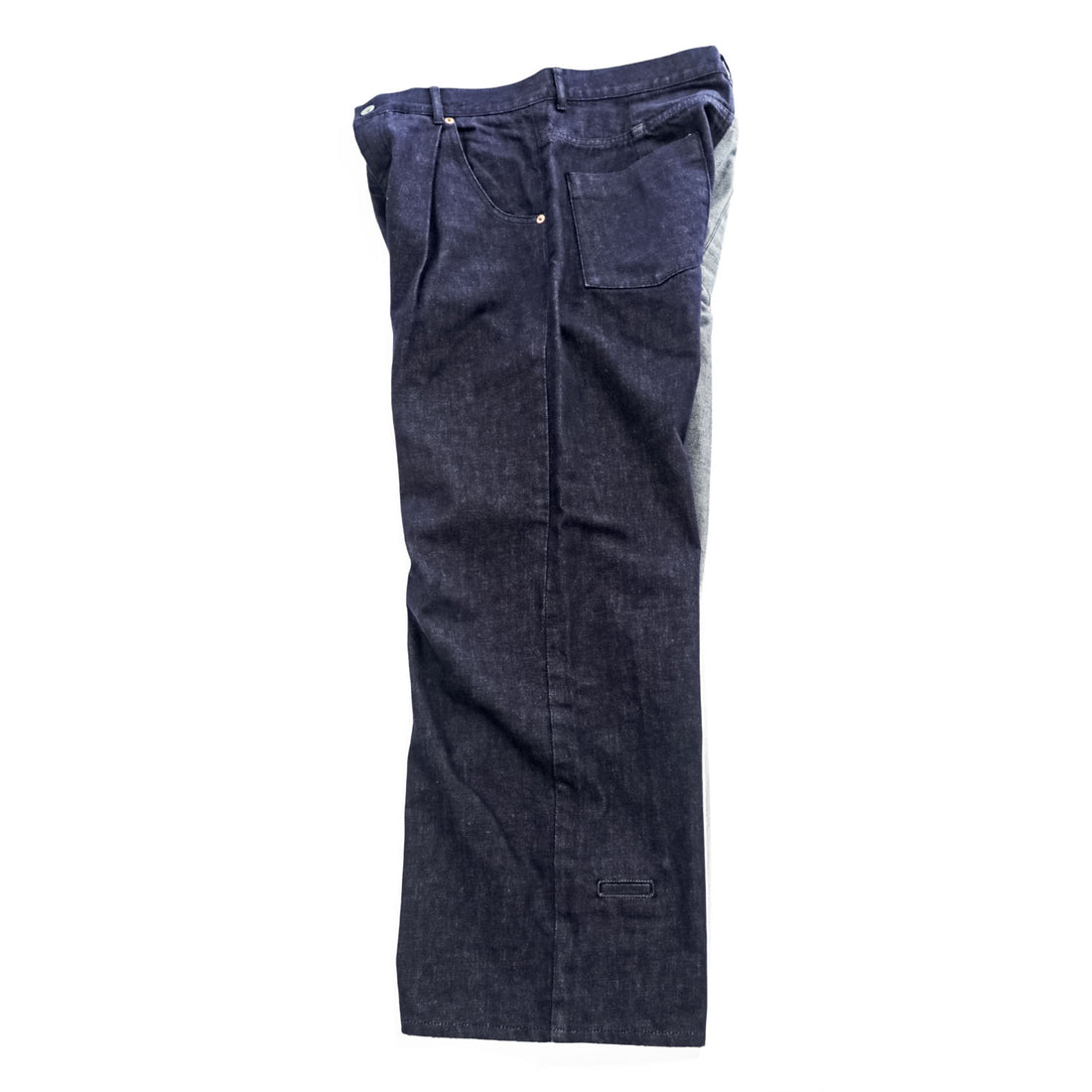 Dulcamara バイカラー デニムパンツ ジーンズ M インディゴ タックプリーツ ワイド
