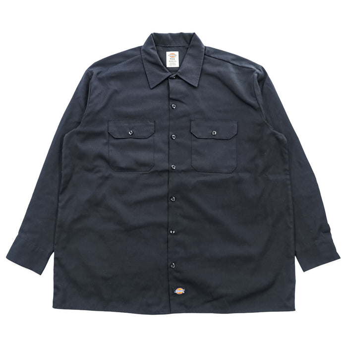 Dickies FLEX 長袖 ワークシャツ XL ブラック ボックスシルエット 11574BK