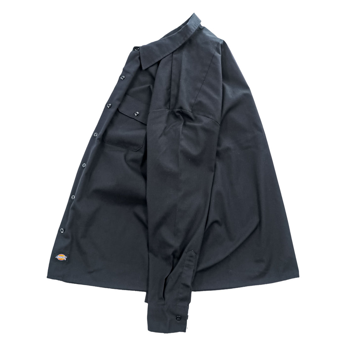 Dickies FLEX 長袖 ワークシャツ XL ブラック ボックスシルエット 11574BK