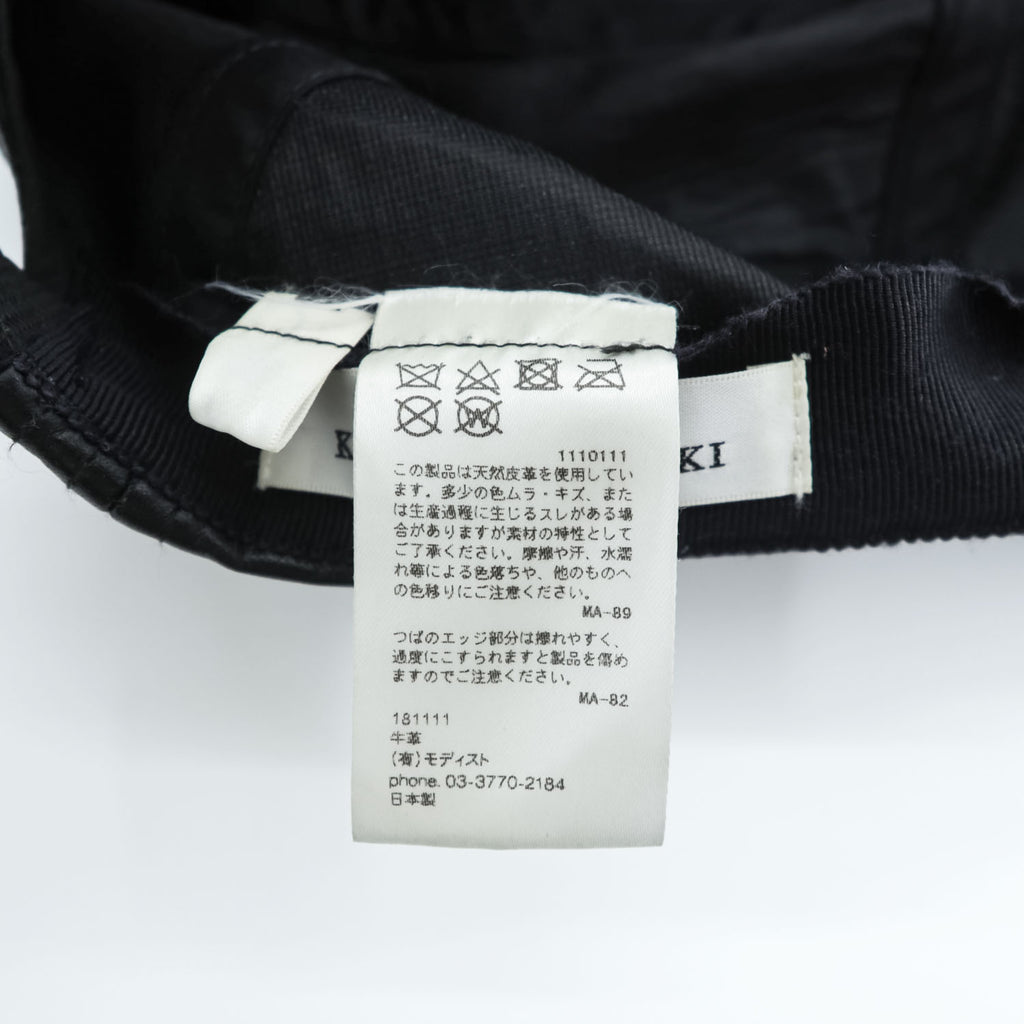 KIJIMA TAKAYUKI 日本製 レザー ジェットキャップ ブラック Leather Jet Cap 181111