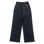 PRADA イタリア製 ワイドレッグ スラックス パンツ XL ブラック ストレッチ