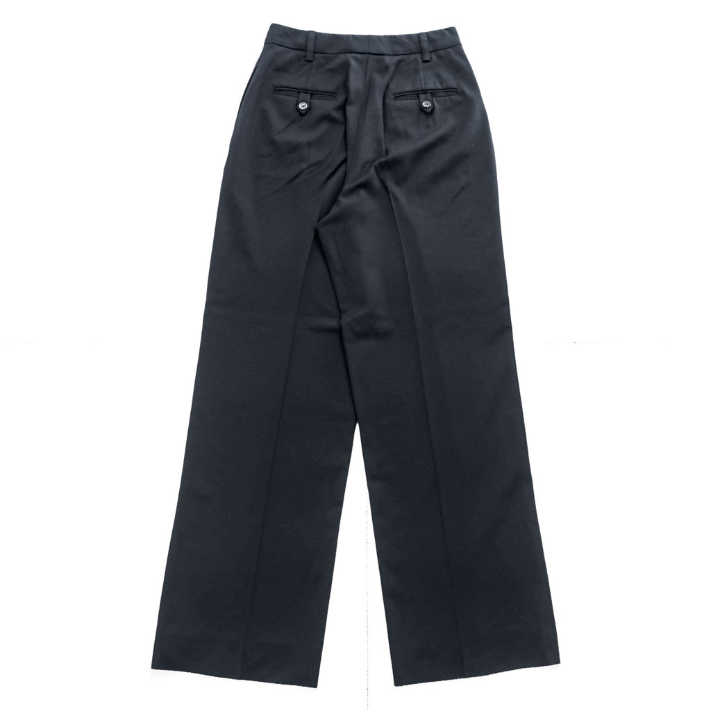 PRADA イタリア製 ワイドレッグ スラックス パンツ XL ブラック ストレッチ