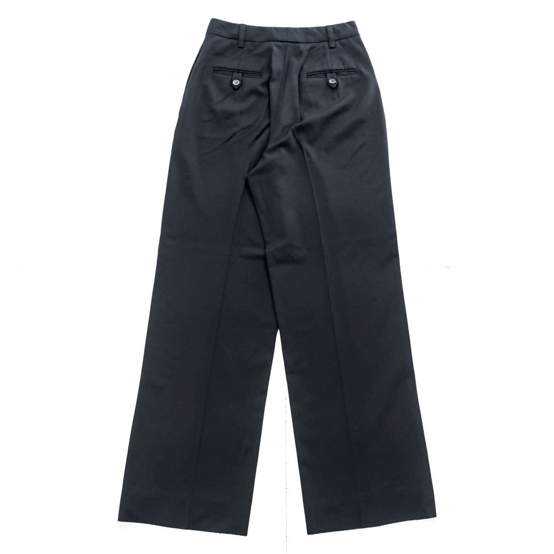 PRADA イタリア製 ワイドレッグ スラックス パンツ XL ブラック ストレッチ