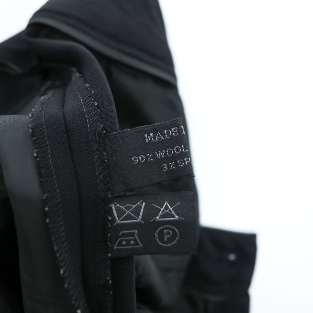 PRADA イタリア製 ワイドレッグ スラックス パンツ XL ブラック ストレッチ